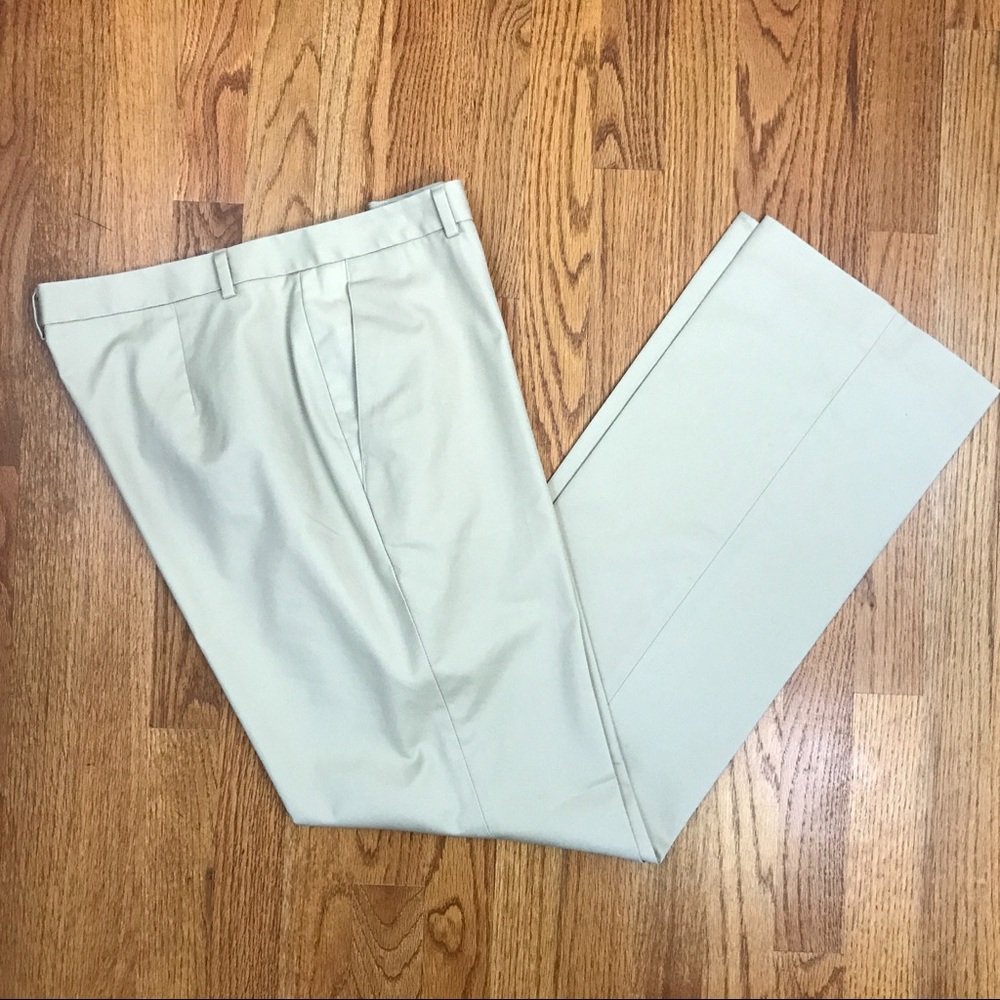 Brooks Brothers Advantage Flat Front Tan Chinos